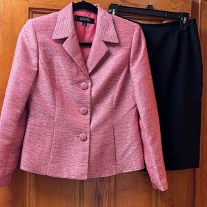 Kasper Le Suit Women's coral career blazer skirt set Sz 4P